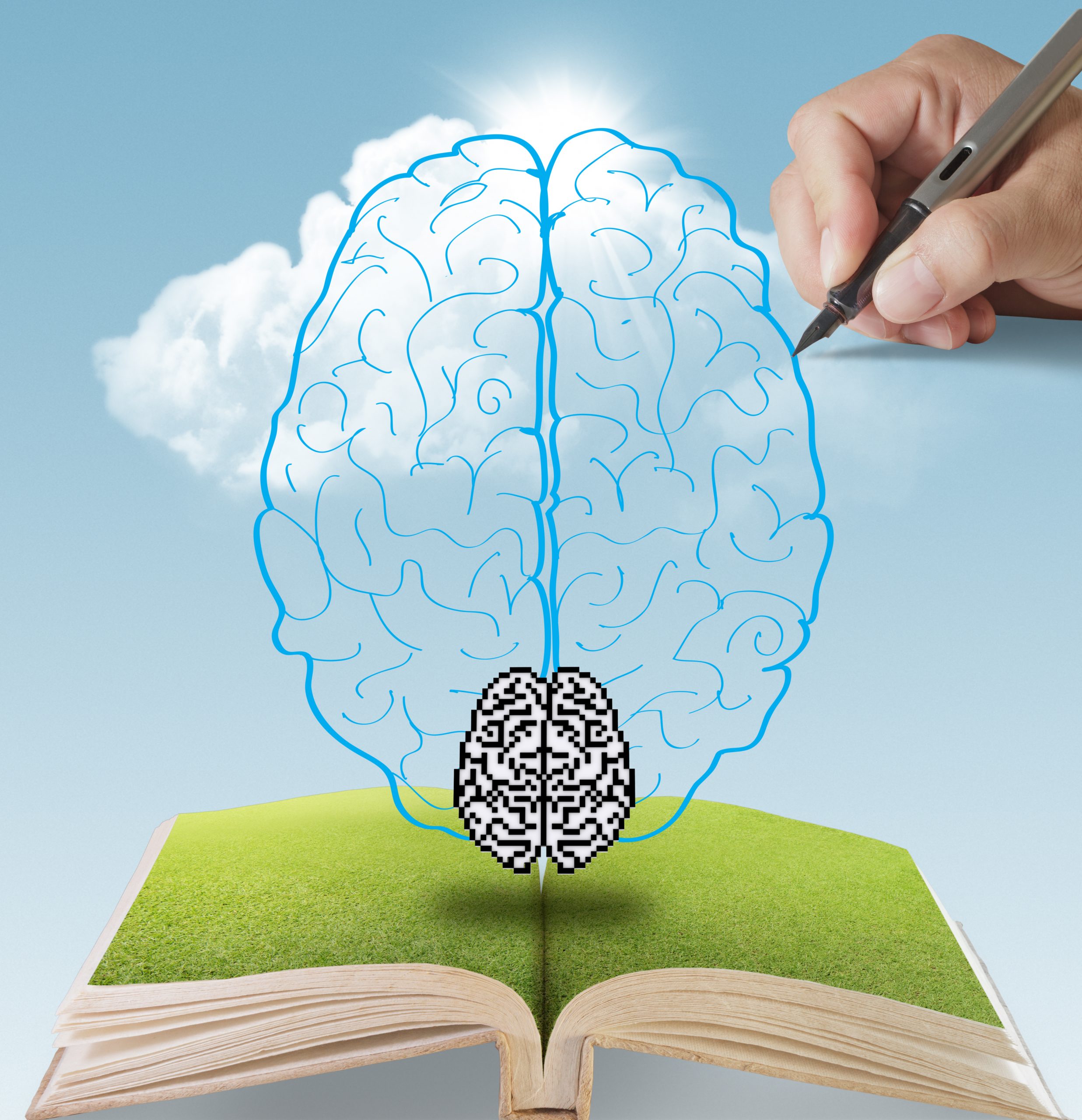 Жизнь мозга читать. Чтение и мозг. Мозг иллюстрация. Мозг с книжкой.